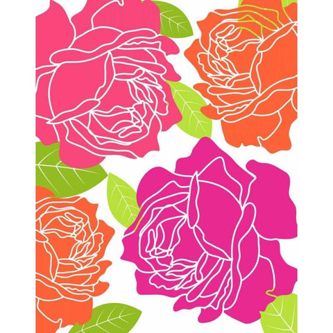 Roses II Gold Ornate Wood Framed Art Print with Double Matting by Robinson, Tamara