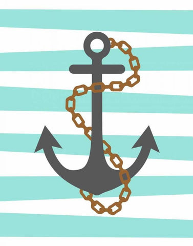 Pirate Anchor Black Ornate Wood Framed Art Print with Double Matting by Robinson, Tamara