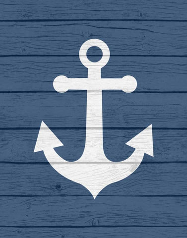 Nautical Anchor Black Ornate Wood Framed Art Print with Double Matting by Robinson, Tamara