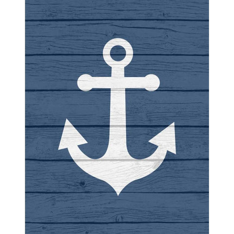 Nautical Anchor Black Modern Wood Framed Art Print by Robinson, Tamara