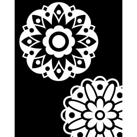 Black and White Mandala II White Modern Wood Framed Art Print by Robinson, Tamara