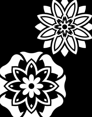 Black and White Mandala III Black Ornate Wood Framed Art Print with Double Matting by Robinson, Tamara