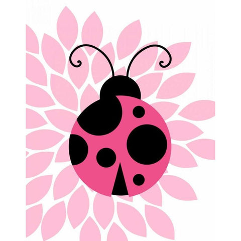 Pink Ladybug II Gold Ornate Wood Framed Art Print with Double Matting by Robinson, Tamara