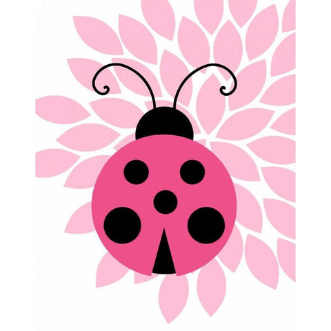 Pink Ladybug III Black Modern Wood Framed Art Print by Robinson, Tamara