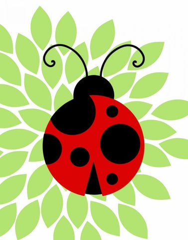 Ladybug Black Ornate Wood Framed Art Print with Double Matting by Robinson, Tamara