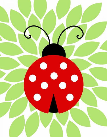 Ladybug II Black Ornate Wood Framed Art Print with Double Matting by Robinson, Tamara