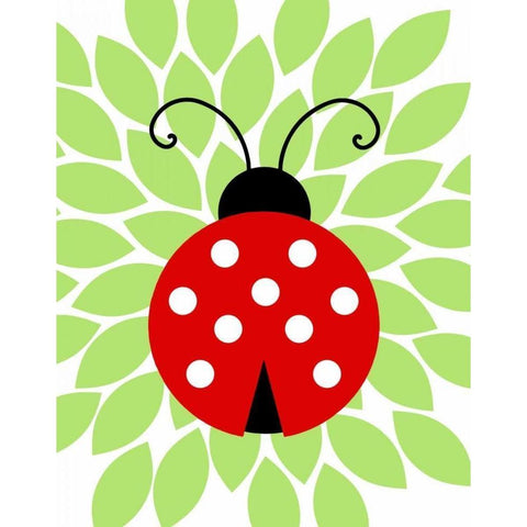 Ladybug II Black Modern Wood Framed Art Print by Robinson, Tamara