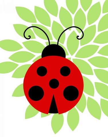 Ladybug III Black Ornate Wood Framed Art Print with Double Matting by Robinson, Tamara