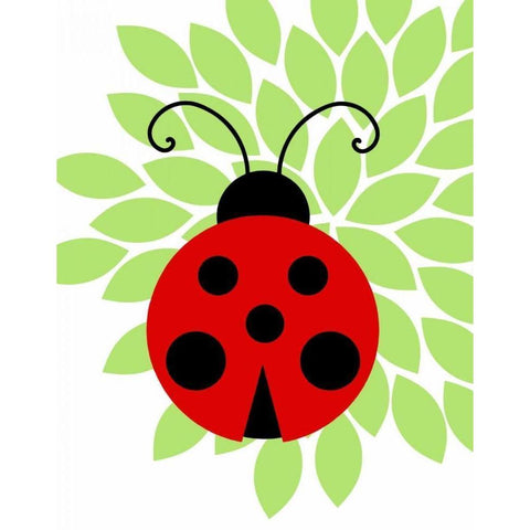 Ladybug III Black Modern Wood Framed Art Print by Robinson, Tamara