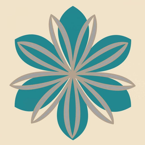 Flower Outline II White Modern Wood Framed Art Print with Double Matting by Robinson, Tamara