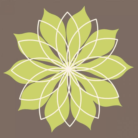 Flower Outline 3C Gold Ornate Wood Framed Art Print with Double Matting by Robinson, Tamara