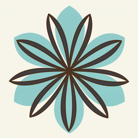 Flower Outline 1D White Modern Wood Framed Art Print by Robinson, Tamara