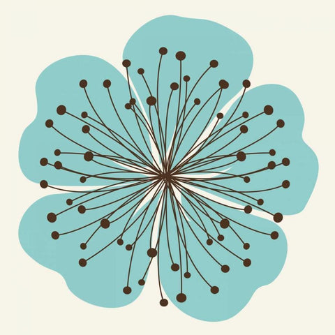 Flower Outline 2D White Modern Wood Framed Art Print by Robinson, Tamara