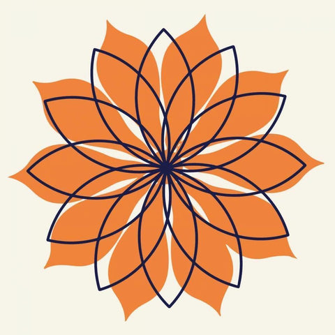 Flower Outline 3E White Modern Wood Framed Art Print by Robinson, Tamara