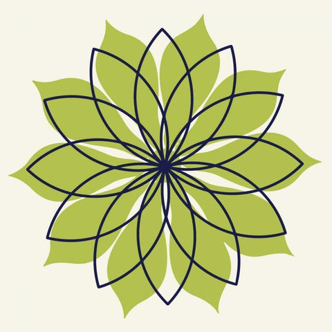 Flower Outline 3F White Modern Wood Framed Art Print by Robinson, Tamara