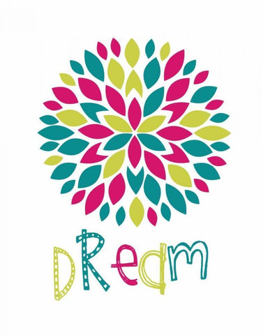 Dream Flower Burst White Modern Wood Framed Art Print with Double Matting by Robinson, Tamara