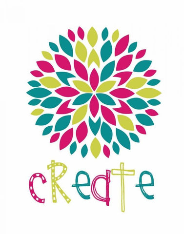 Create Flower Burst White Modern Wood Framed Art Print with Double Matting by Robinson, Tamara