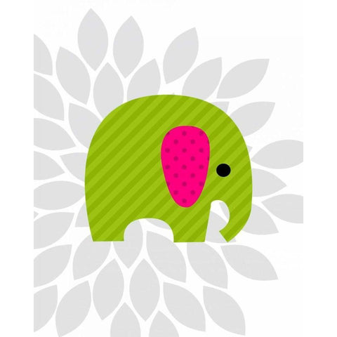 Elephant Flower I Black Modern Wood Framed Art Print with Double Matting by Robinson, Tamara