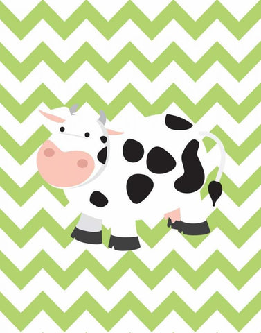 Chevron Cow Black Ornate Wood Framed Art Print with Double Matting by Robinson, Tamara