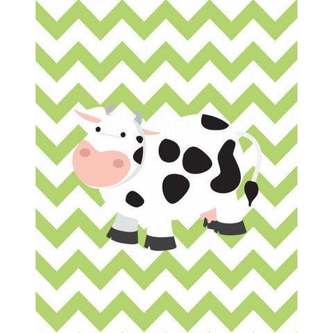 Chevron Cow White Modern Wood Framed Art Print by Robinson, Tamara