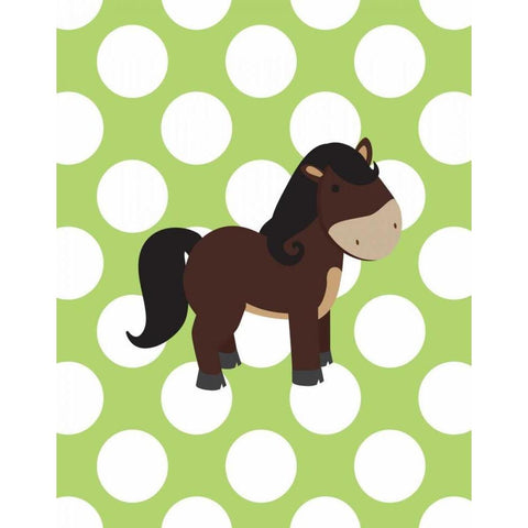 Horse Polka Dots Black Modern Wood Framed Art Print by Robinson, Tamara