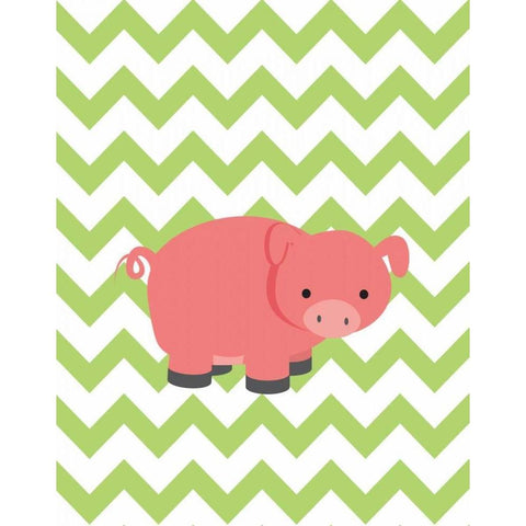 Chevron Pig Black Modern Wood Framed Art Print by Robinson, Tamara