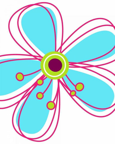 Zoom Flower I White Modern Wood Framed Art Print with Double Matting by Robinson, Tamara