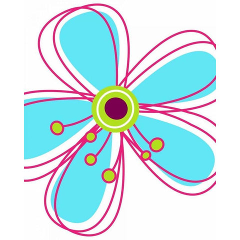 Zoom Flower I Black Modern Wood Framed Art Print by Robinson, Tamara