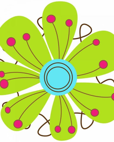 Zoom Flower II White Modern Wood Framed Art Print with Double Matting by Robinson, Tamara