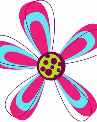 Zoom Flower IV White Modern Wood Framed Art Print with Double Matting by Robinson, Tamara