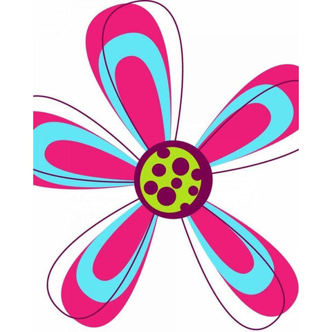 Zoom Flower IV Black Modern Wood Framed Art Print with Double Matting by Robinson, Tamara