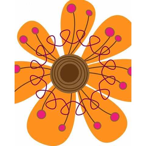 Zoom Flower VI Black Modern Wood Framed Art Print by Robinson, Tamara