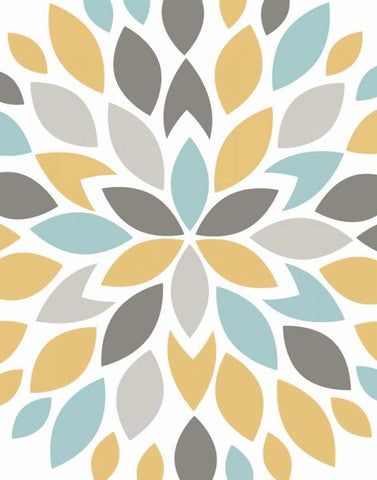 Flower Petal Burst II White Modern Wood Framed Art Print with Double Matting by Robinson, Tamara