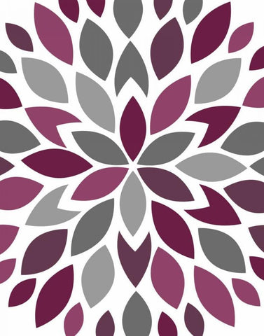 Flower Petal Burst III White Modern Wood Framed Art Print with Double Matting by Robinson, Tamara