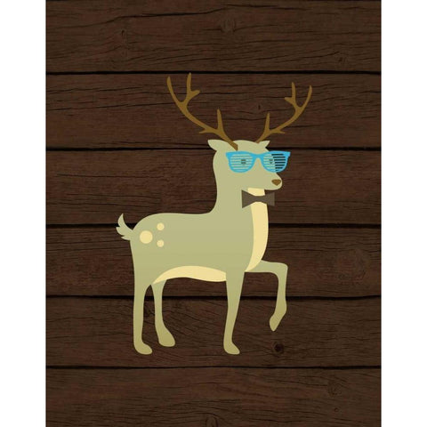 Hipster Deer White Modern Wood Framed Art Print by Robinson, Tamara