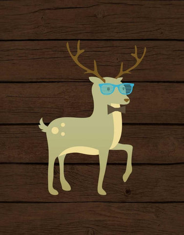 Hipster Deer Black Ornate Wood Framed Art Print with Double Matting by Robinson, Tamara