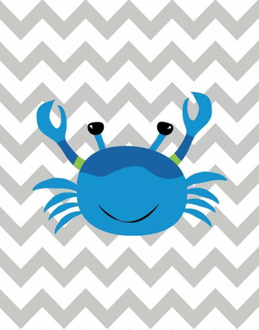 Chevron Crab Black Ornate Wood Framed Art Print with Double Matting by Robinson, Tamara