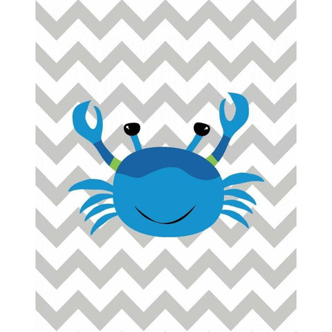 Chevron Crab White Modern Wood Framed Art Print by Robinson, Tamara