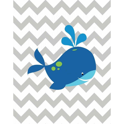 Chevron Whale Black Modern Wood Framed Art Print by Robinson, Tamara