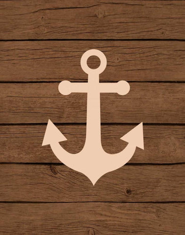 Nautical Wood Anchor White Modern Wood Framed Art Print with Double Matting by Robinson, Tamara