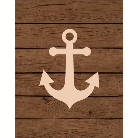 Nautical Wood Anchor White Modern Wood Framed Art Print by Robinson, Tamara