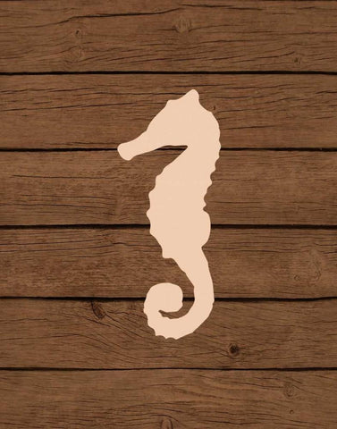 Nautical Wood Seahorse Black Ornate Wood Framed Art Print with Double Matting by Robinson, Tamara