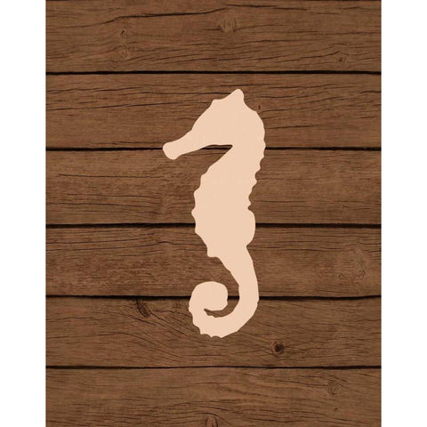 Nautical Wood Seahorse Black Modern Wood Framed Art Print by Robinson, Tamara