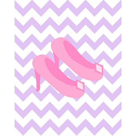 Chevron Princess Shoes White Modern Wood Framed Art Print by Robinson, Tamara