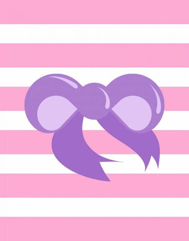 Princess Bow Stripe White Modern Wood Framed Art Print with Double Matting by Robinson, Tamara