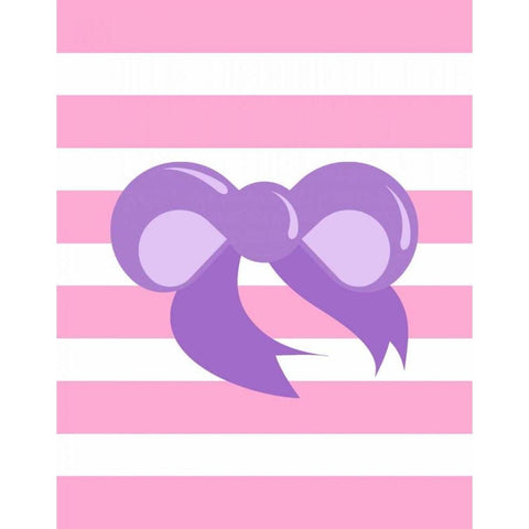 Princess Bow Stripe Black Modern Wood Framed Art Print by Robinson, Tamara