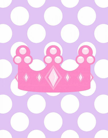 Princess Crown Polka Dots Black Ornate Wood Framed Art Print with Double Matting by Robinson, Tamara