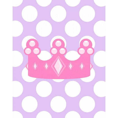 Princess Crown Polka Dots Black Modern Wood Framed Art Print by Robinson, Tamara