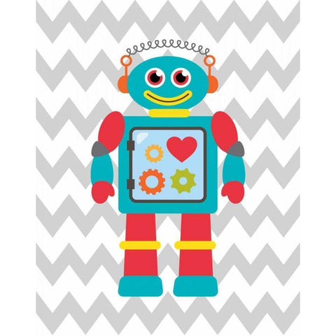 Robot Chevron III Black Modern Wood Framed Art Print with Double Matting by Robinson, Tamara