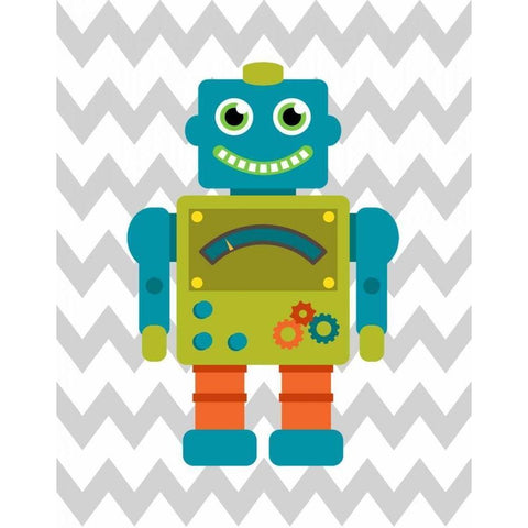Robot Chevron IV Black Modern Wood Framed Art Print by Robinson, Tamara